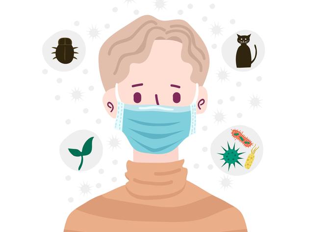 人们戴着口罩,以避免吸入空气中的污染物。